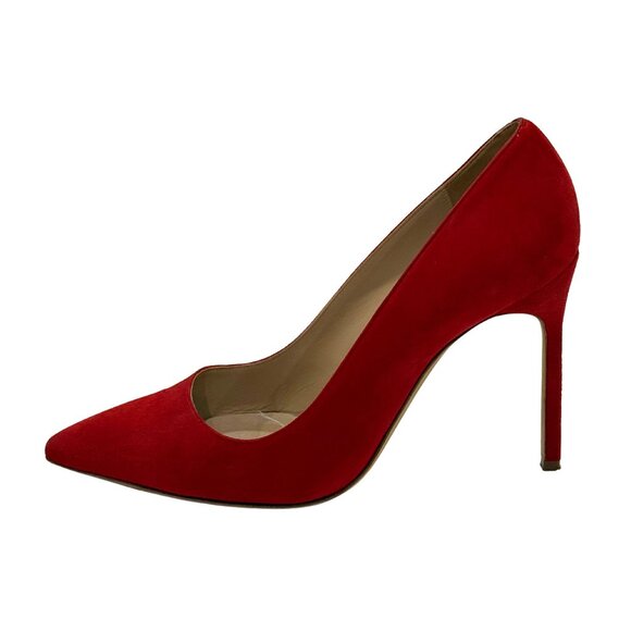 Manolo Blahnik Shoes - $865 Manolo Blahnik Red Suede Pumps size 9/39